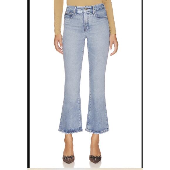 Good American Womens Good Legs Crop Mini Boot Jeans Indigo Sz 27 Retro Denim - Picture 1 of 6